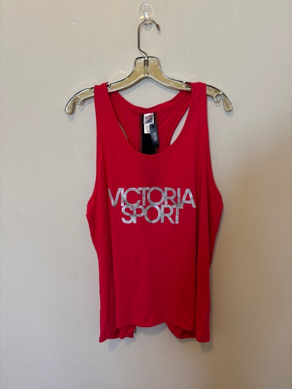 Victoria's Secret Bright Red Sparkle Logo Tank